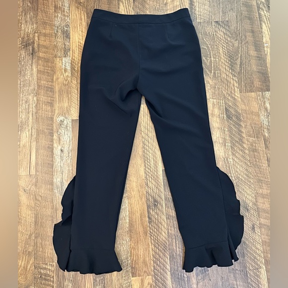 NWOT* Zara Basic Collection cropped ruffled dress dress pants in navy - Size 6 - Picture 2 of 3